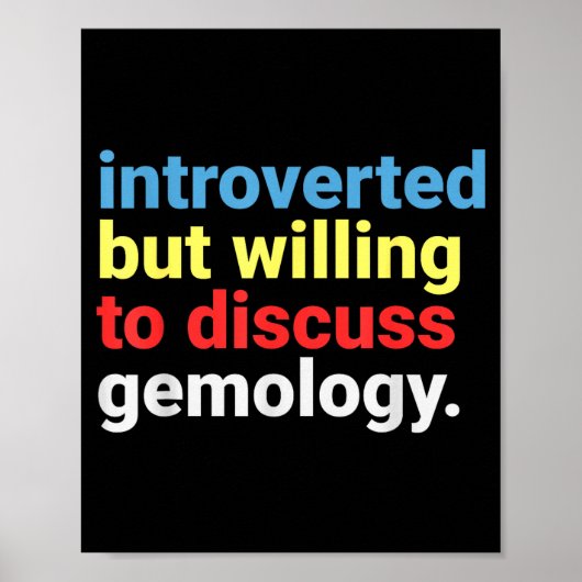 Retro Introverted But Gemology Lover Funny Poster (Voorkant)