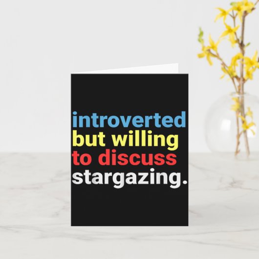 Retro Introverted But Willing Stargazing Lover Fun Kaart (Gele Bloem)
