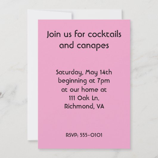 Rétro invitation au néon de partie d'heure (Dos)