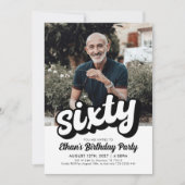Retro Invitation d'anniversaire 60e | Soixante-ann (Devant)