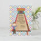 Rétro invitation d'anniversaire de garçons de (Debout devant)