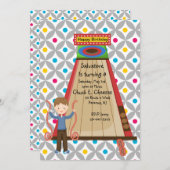 Rétro invitation d'anniversaire de garçons de (Devant / Derrière)