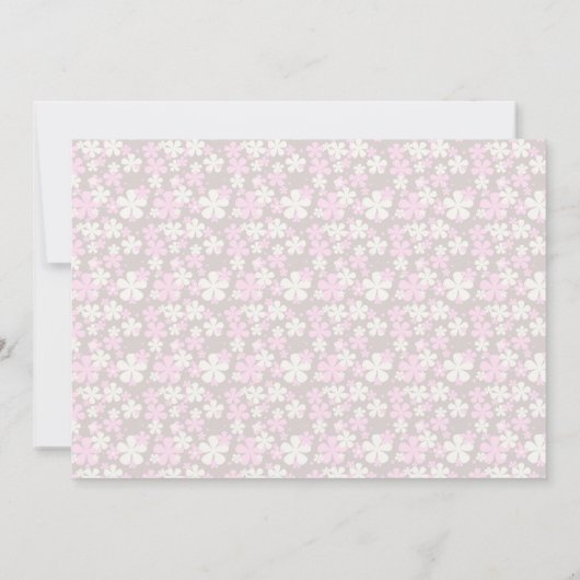 Rétro invitation de baby shower de fleurs (aa (Dos)