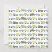 Rétro invitation de baby shower de transport de (Dos)