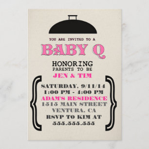 Rétro invitation de baby shower du bébé Q