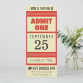 Rétro invitation de billet d'événement de fête (Debout devant)