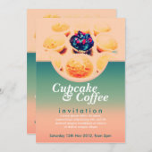 Rétro invitation de café de petits gâteaux (Devant / Derrière)