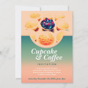 Rétro invitation de café de petits gâteaux