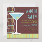 Rétro invitation de cocktail de Martini (Devant)