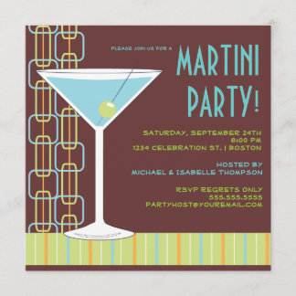 Rétro invitation de cocktail de Martini