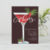 Rétro invitation de cocktail de vacances (Debout devant)