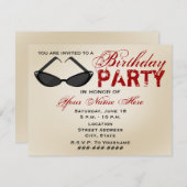 Rétro invitation de fête d'anniversaire de (Devant / Derrière)