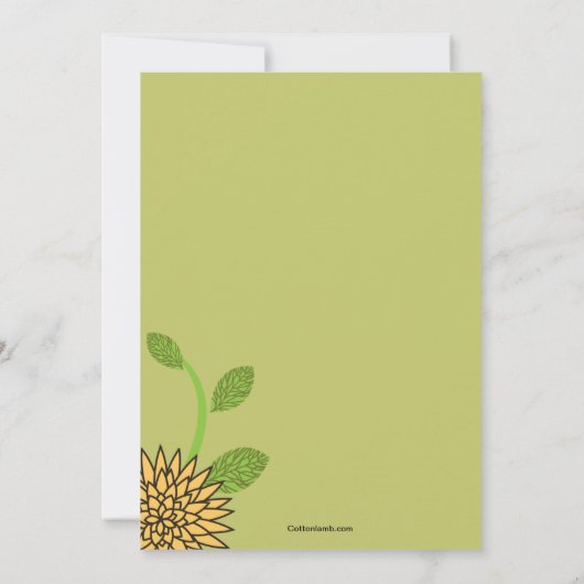 Rétro invitation de fête d'anniversaire de fleurs (Dos)