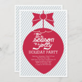 Rétro invitation de fête de vacances d'ornement de (Devant / Derrière)