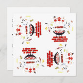 Rétro invitation de Googie de style de la moitié (Devant / Derrière)