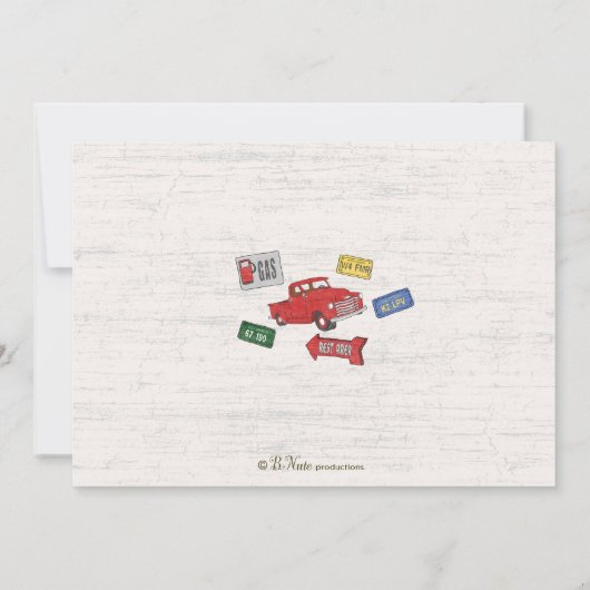 Rétro invitation de partie de camion (Dos)