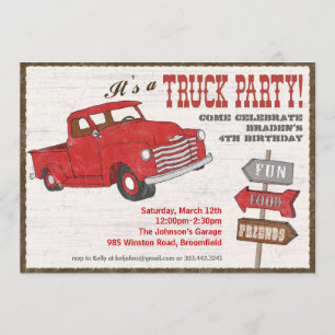 Rétro invitation de partie de camion