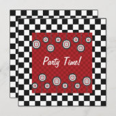 rétro invitation de partie de les années 50 dans (Devant / Derrière)