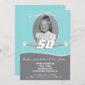 Rétro invitation de photo de fête d'anniversaire (Devant / Derrière)