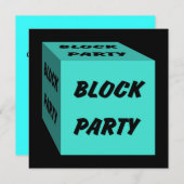 Rétro invitation de Social de partie de bloc de (Devant / Derrière)