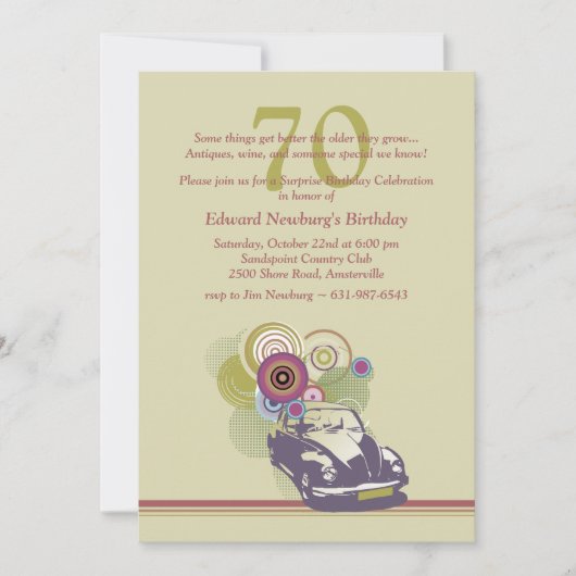 Rétro invitation de voiture (Devant)