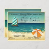 Rétro invitation de wedding shower de scène de (Devant / Derrière)