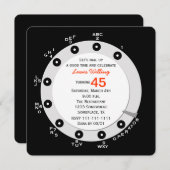 Retro Invitation du 45e anniversaire de la fête Ro (Devant / Derrière)