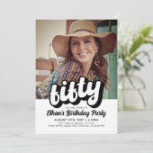 Retro Invitation du 50e anniversaire | Cinquante A (Debout devant)