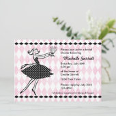 Rétro invitation engagée de la Fête de la mariée (Debout devant)