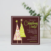 Rétro invitation géniale de fête de Noël d'arbre (Debout devant)
