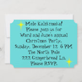 Rétro invitation hawaïenne de fête de Noël (Dos)