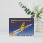 Rétro invitation même de couples d'équitation de (Debout devant)