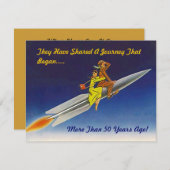 Rétro invitation même de couples d'équitation de (Devant / Derrière)