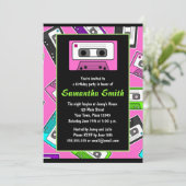 Rétro invitation orientée de fête d'anniversaire (Debout devant)