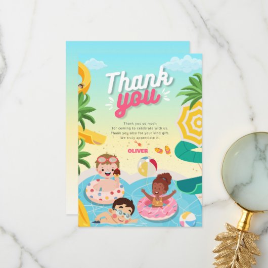 Retro : invitation pour un 5ème anniversaire (Devant/Arrière en situation)