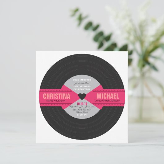 Rétro invitation record (Debout devant)