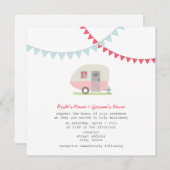 Rétro invitation rose de mariage de remorque (Devant / Derrière)