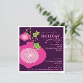 Rétro invitation rose d'ornement de fête de (Debout devant)