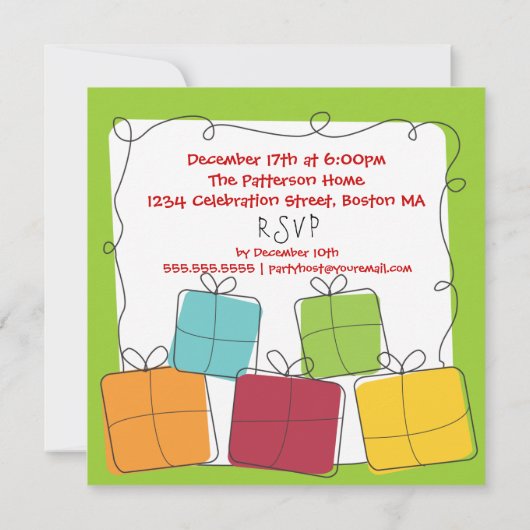 Rétro invitation secrète de fête de vacances de (Dos)