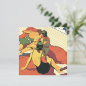 Retro Invitation Summer House ~ Beach ~ Pool Party Kaart (Staand voorkant)