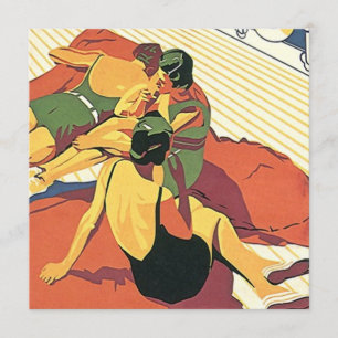 Retro Invitation Summer House ~ Beach ~ Pool Party Kaart