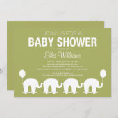 RÉTRO INVITATION VERTE DE BABY SHOWER DU CIRQUE (Devant / Derrière)