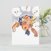 Rétro invitation vide de surprise d'été de pétard (Debout devant)