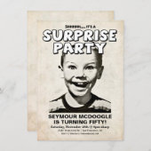 Rétro invitation vintage de fête (Devant / Derrière)