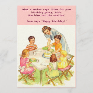 Rétro invitation vintage de fête d'anniversaire