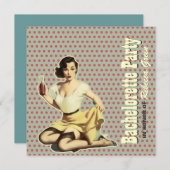 rétro invitation vintage de partie de bachelorette (Devant / Derrière)