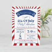 Retro Invitations Vintages 4 juillet (Debout devant)