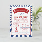 Retro Invitations Vintages 4 juillet (Debout devant)