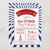 Retro Invitations Vintages 4 juillet (Devant / Derrière)