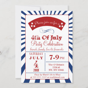 Retro Invitations Vintages 4 juillet